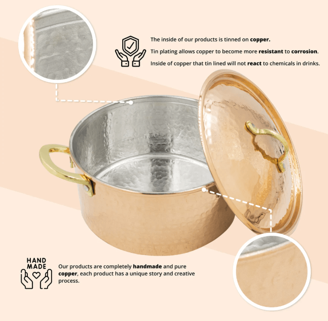 Handmade Copper Pot, Copper Pot, Cookware, Modern Copper, Copper Cookware / cookware