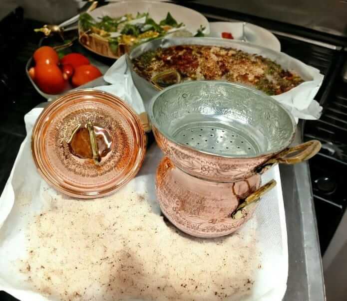 Handmade Moroccan Copper Couscoussier - Traditional 2-Tier Steamer Pot for CouscousVegetables Authentic Couscous Maker / hammered