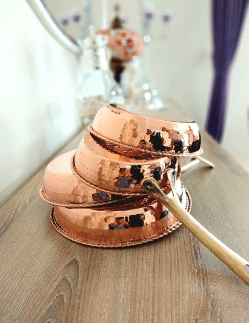 Copper frying pan,handcrafted copper omelette pan,real copper with brass handle,authentic kitchenware,handmade skillet / pans