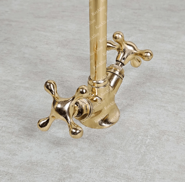Unlacquered Solid Brass bathroom Faucet, Brass Bathroom Faucet, Unlacquered Brass Gooseneck Bathroom Faucet / BATHROOM FAUCETS