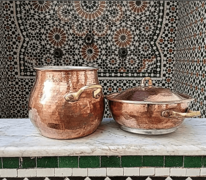 Moroccan Steamer Pot Cookware Couscoussier, Moroccan couscous group,Couscoussier Veggie 2 Tier copper / hammered