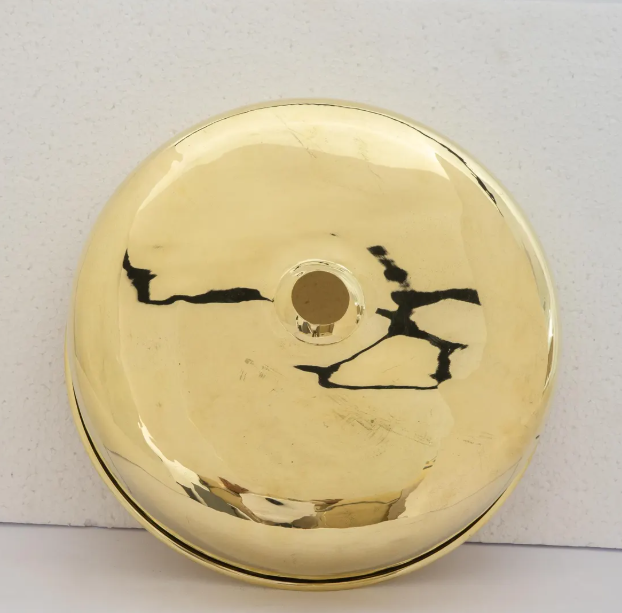 unlacquered brass countertop basin sink, bathroom round vessel sink