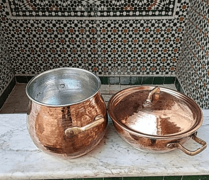 Moroccan Steamer Pot Cookware Couscoussier, Moroccan couscous group,Couscoussier Veggie 2 Tier copper / hammered