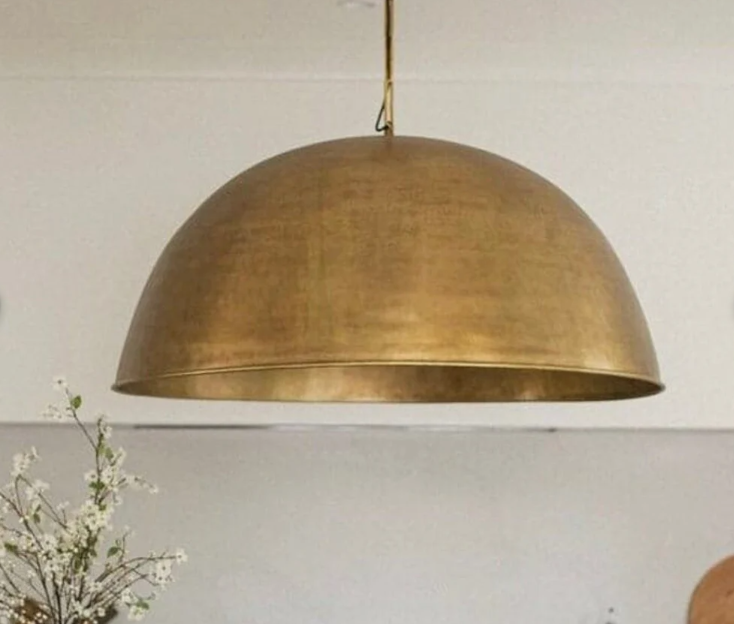 Brass Dome Pendant Light - Elegant Moroccan Design