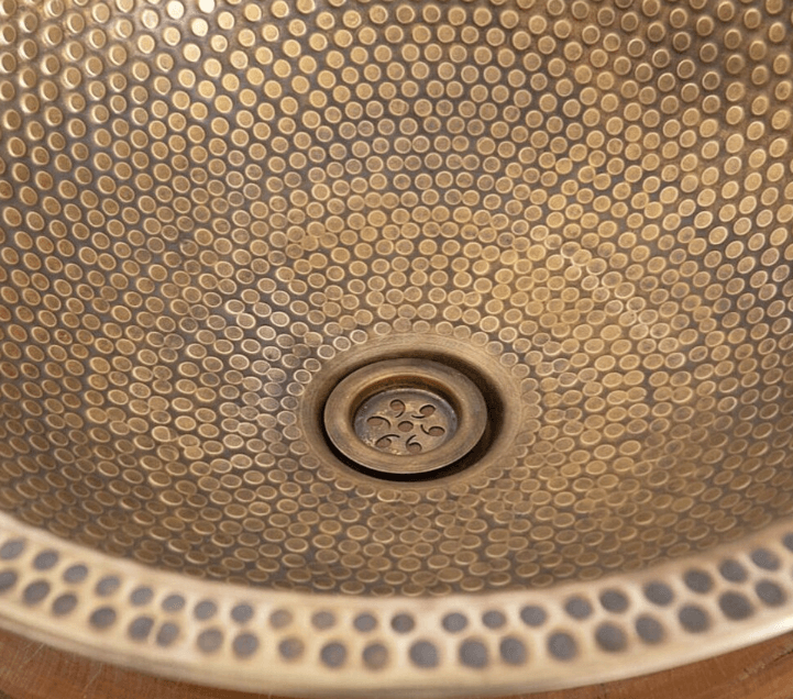 Modern Custom Made Brushed Brass Bathroom Sink / sink cell