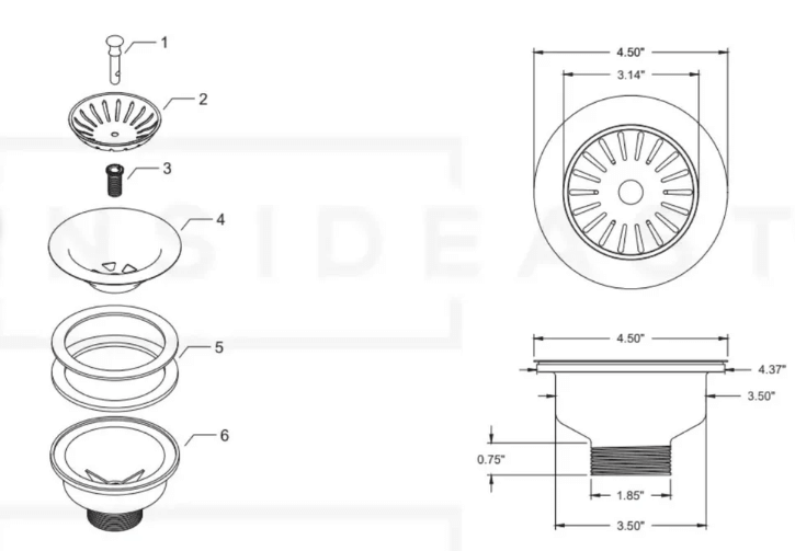 Unlacquered Brass Kitchen Sink Strainer, Sink Waste, Strainer Basket, Drain Cover & Basket Strainer / COPPER ACCESSORIES