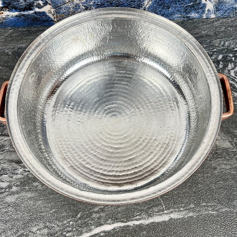 Handmade Copper Copper Cooking Pot With Lid - Hammered Copper Cookware - Solid Copper Kitchenware - Moroccan Copper Pan with LEAD-FREE