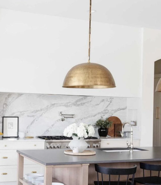 Brass Dome Pendant Light - Elegant Moroccan Design