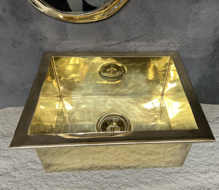 unlacquered brass undermount kitchen sink, island brass kitchen sink in various sizes