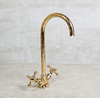 Unlacquered Solid Brass bathroom Faucet, Brass Bathroom Faucet, Unlacquered Brass Gooseneck Bathroom Faucet