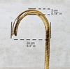 Unlacquered Solid Brass bathroom Faucet, Brass Bathroom Faucet, Unlacquered Brass Gooseneck Bathroom Faucet