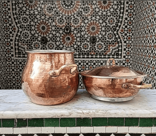 Moroccan Steamer Pot Cookware Couscoussier, Moroccan couscous group,Couscoussier Veggie 2 Tier copper / hammered