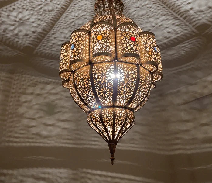 Luxury handmade Moroccan pendant lampshade, Moroccan pendant chandelier, ceiling light, new home lighting decor / COLORED CHANDELIERS