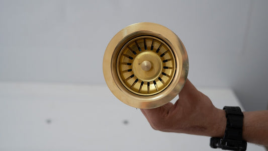 Unlacquered Brass Kitchen Sink Strainer, Sink Waste, Strainer Basket, Drain Cover & Basket Strainer