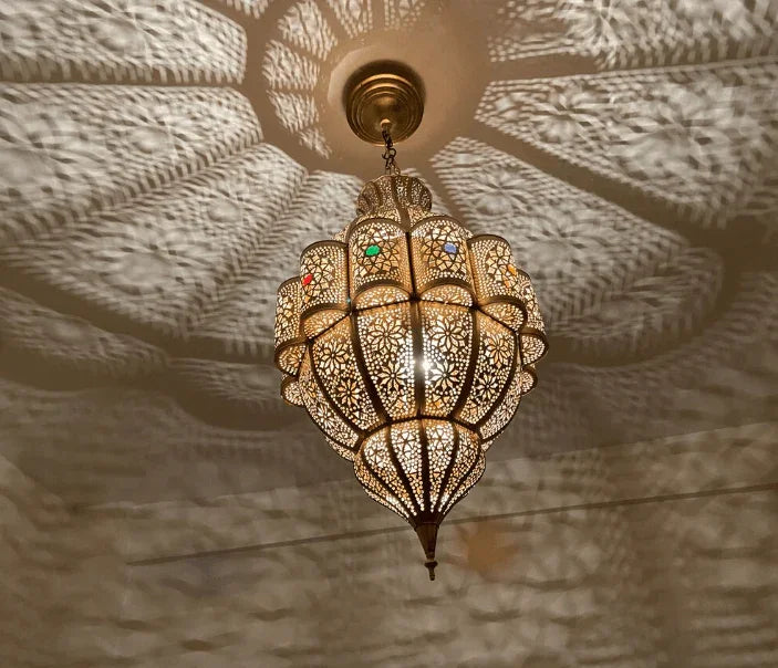 Luxury handmade Moroccan pendant lampshade, Moroccan pendant chandelier, ceiling light, new home lighting decor / COLORED CHANDELIERS
