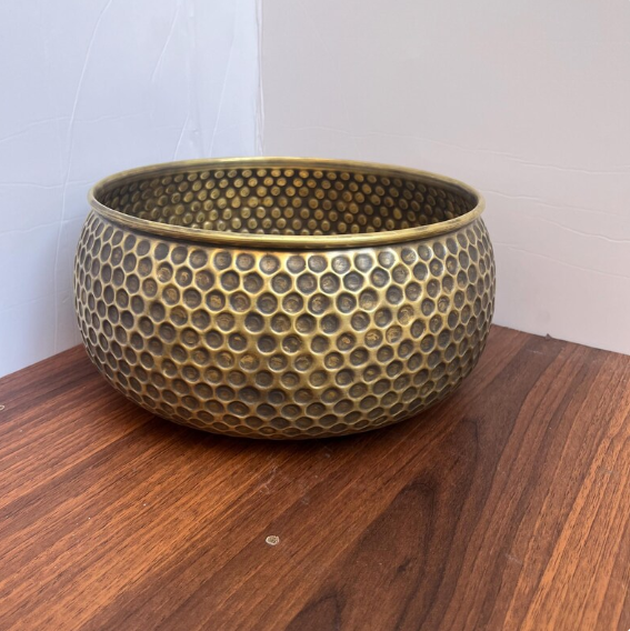 14"x6" inch Modern Custom Made Brushed Brass bathroom sink, Vessel Copper Sink, Copper Drain Included