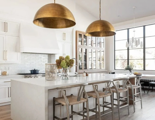 Brass Dome Pendant Light - Elegant Moroccan Design