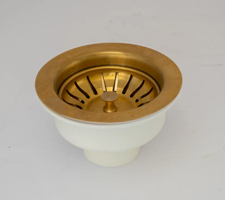 Unlacquered Brass Kitchen Sink Strainer, Sink Waste, Strainer Basket, Drain Cover & Basket Strainer