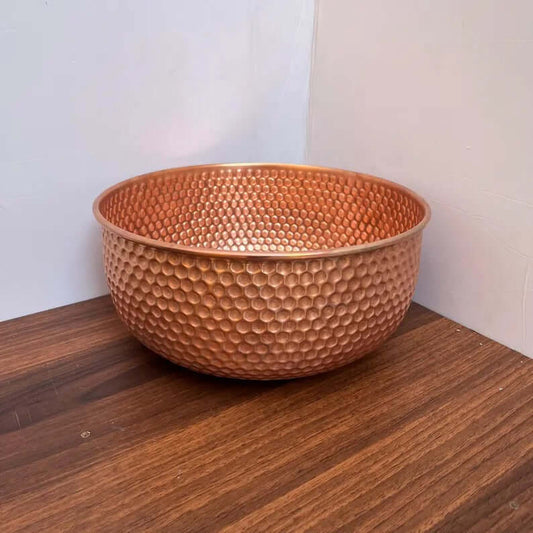 brushed brass copper vessel sink