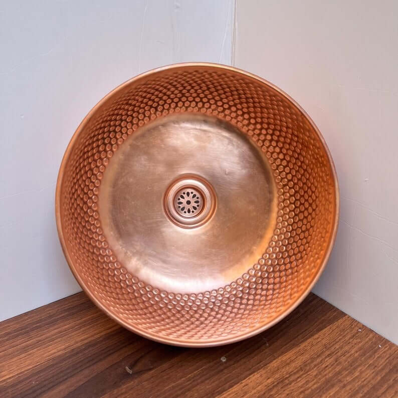 brushed brass copper vessel sink