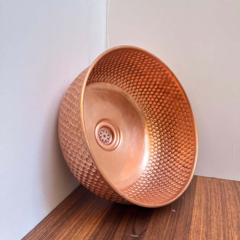 brushed brass copper vessel sink