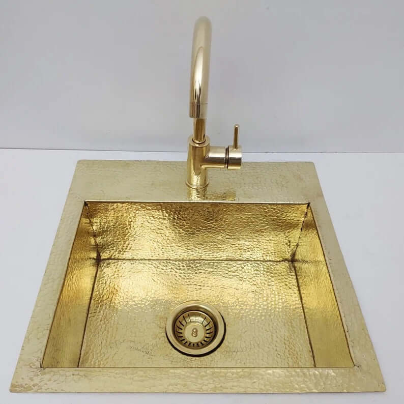 hammered solid brass sink
