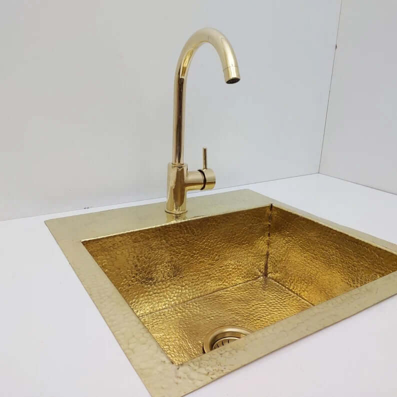 hammered solid brass sink