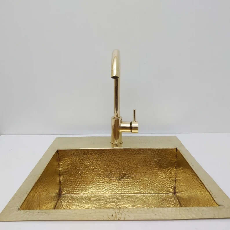 hammered solid brass sink