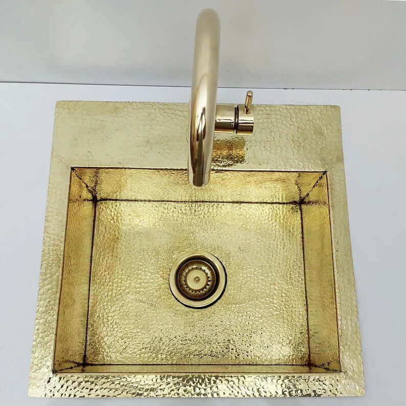 hammered solid brass sink