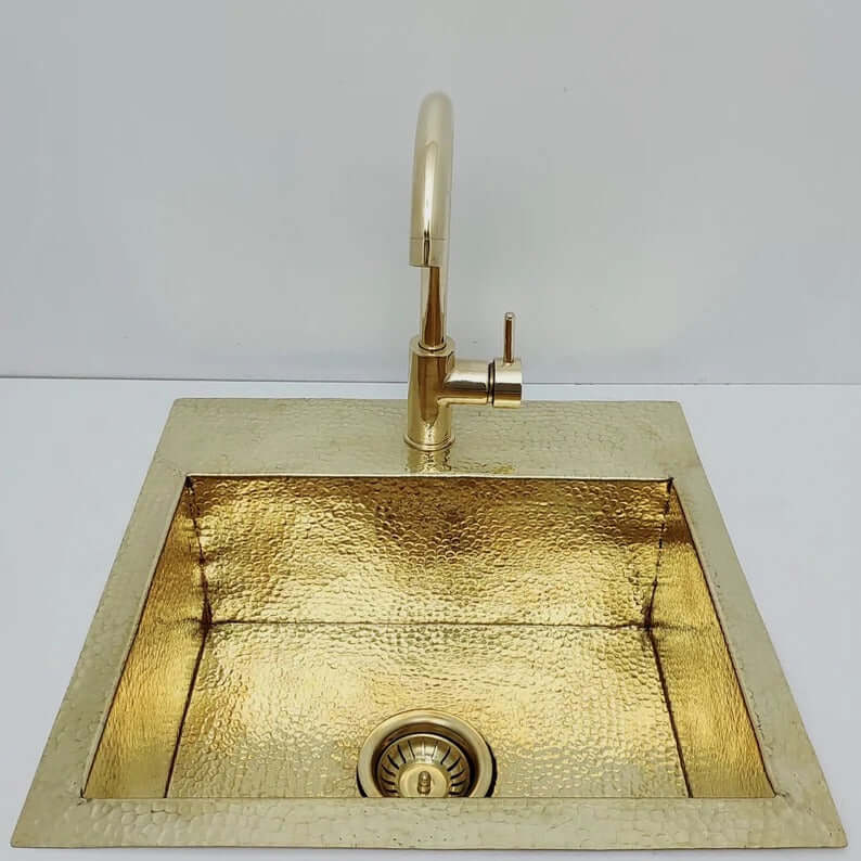 hammered solid brass sink