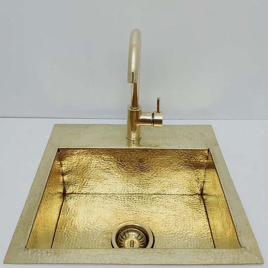 hammered solid brass sink