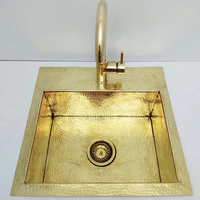hammered solid brass sink