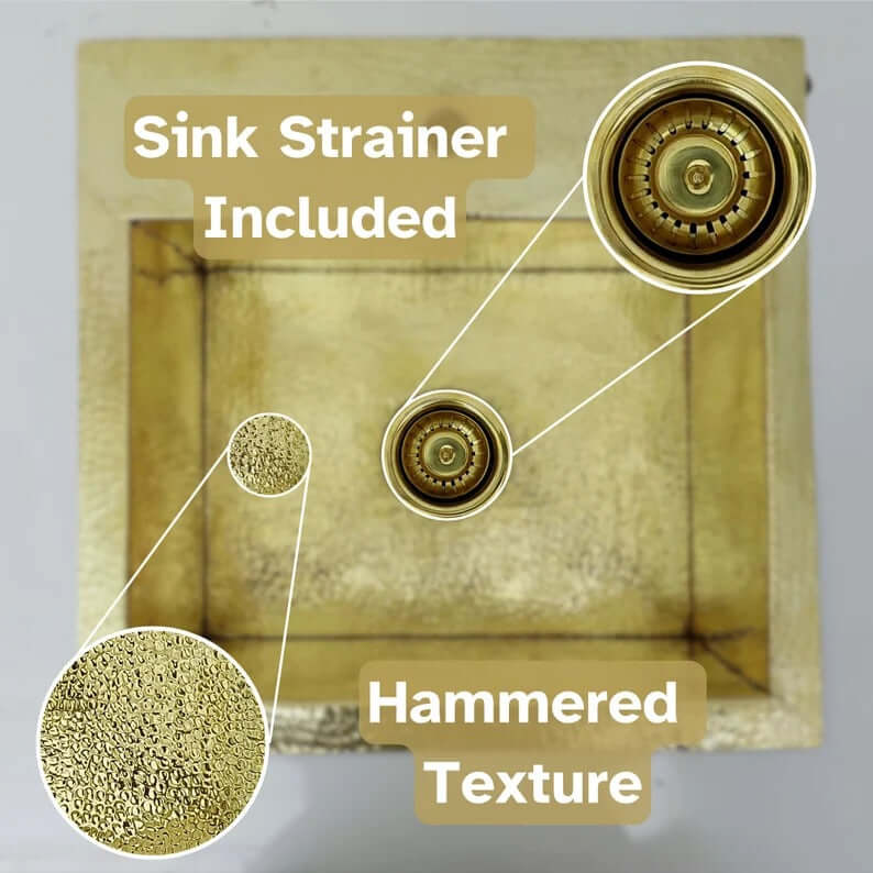 hammered solid brass sink