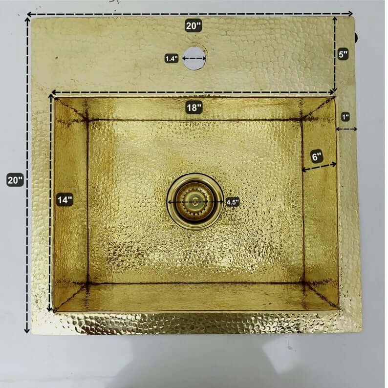 hammered solid brass sink