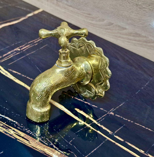 Traditional Moroccan Handmade copper brass Faucet – Solid Brass Wall-Mounted Tap for Bathroom or Garden