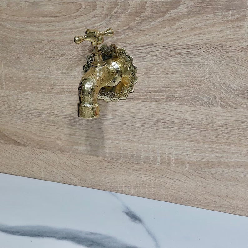 Traditional Moroccan Handmade copper brass Faucet – Solid Brass Wall-Mounted Tap for Bathroom or Garden