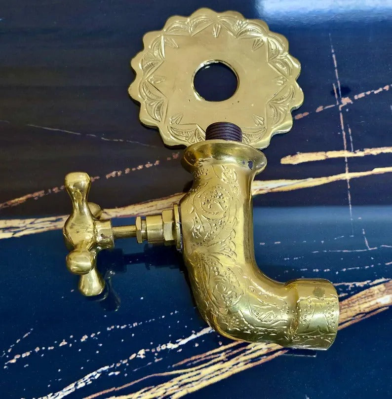 Traditional Moroccan Handmade copper brass Faucet – Solid Brass Wall-Mounted Tap for Bathroom or Garden