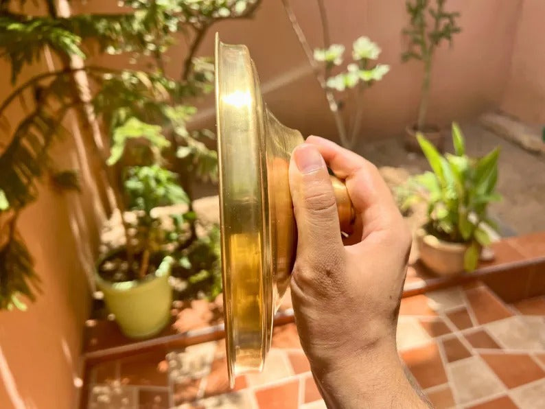 Unlacquered Brass Showerhead, Solid Brass Rainfall Showerhead, Round Outdoor Showerhead, Rustic Garden or Bathroom Fixture