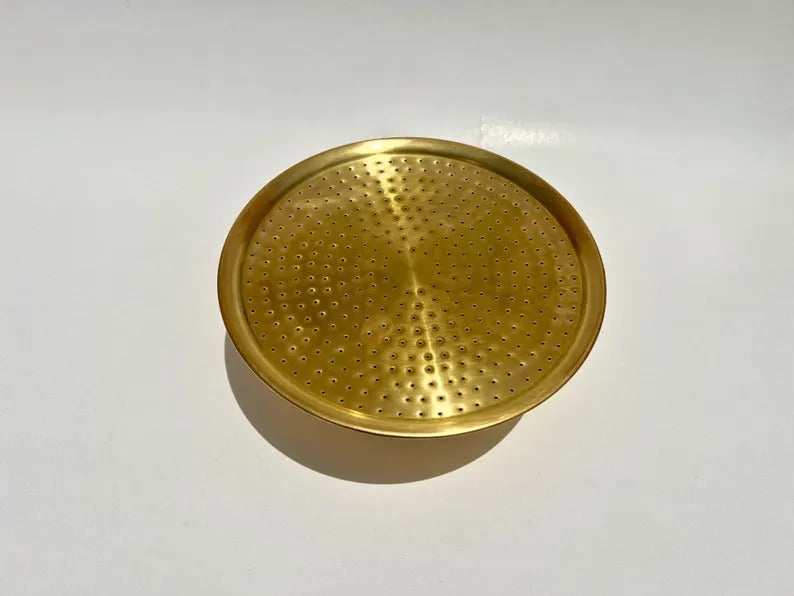Unlacquered Brass Showerhead, Solid Brass Rainfall Showerhead, Round Outdoor Showerhead, Rustic Garden or Bathroom Fixture