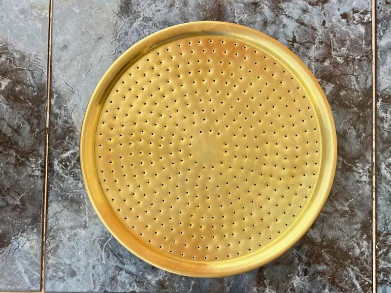 Unlacquered Brass Showerhead, Solid Brass Rainfall Showerhead, Round Outdoor Showerhead, Rustic Garden or Bathroom Fixture