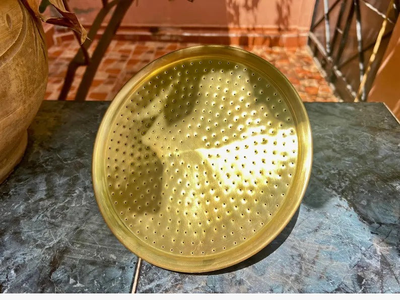 Unlacquered Brass Showerhead, Solid Brass Rainfall Showerhead, Round Outdoor Showerhead, Rustic Garden or Bathroom Fixture