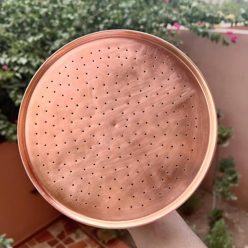 Unlacquered Copper Shower head, Outdoor Shower Head, Rainfall Shower, Antique Copper Shower Head