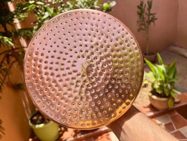 Unlacquered Copper Shower Head, Rainfall Shower Head, Solid Outdoor Showerhead, Round Copper Rain Shower Head