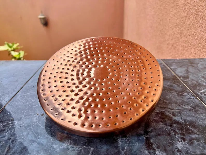 Unlacquered Copper Shower Head, Rainfall Shower Head, Solid Outdoor Showerhead, Round Copper Rain Shower Head