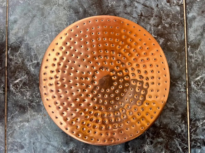 Unlacquered Copper Shower Head, Rainfall Shower Head, Solid Outdoor Showerhead, Round Copper Rain Shower Head