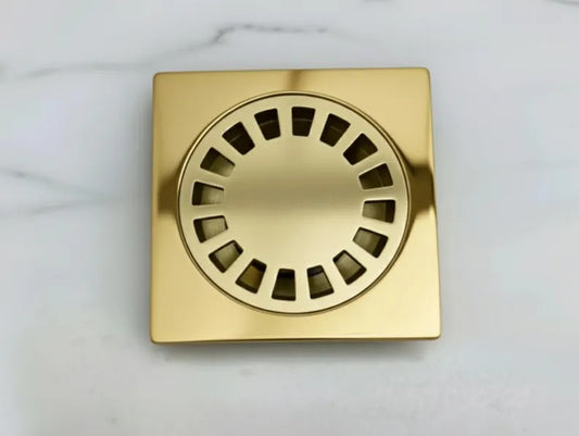 Unlacquered Brass Floor Drain, Solid Brass Shower Drain, Square Drain Cover for Bathroom