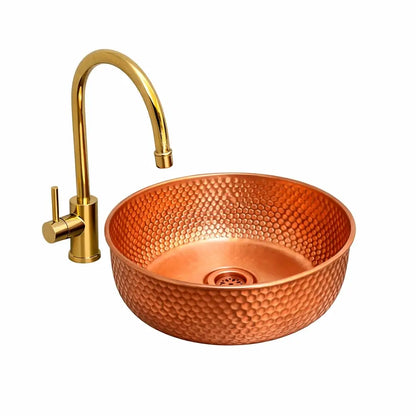 modern countertop vessel basin brushed copper bathroom sink