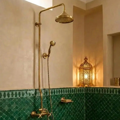 Copper Quality - Unlacquered Brass Exposed Pipe Shower System